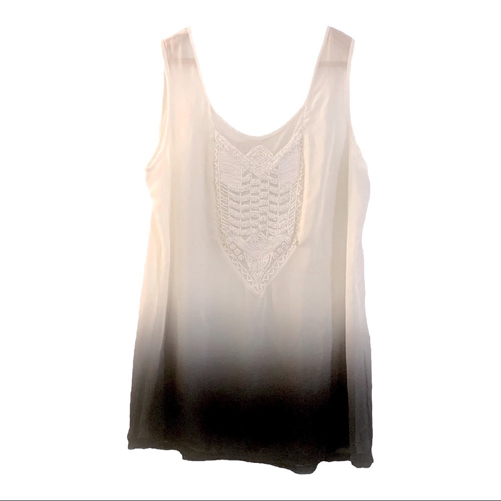 Monsoon Silk Beaded Ambre Sheer Blouse Size 10